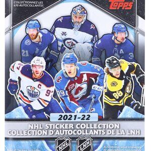 2021-22 Topps NHL Hockey Stickers Album includes 10 starter stickers inside NEW!